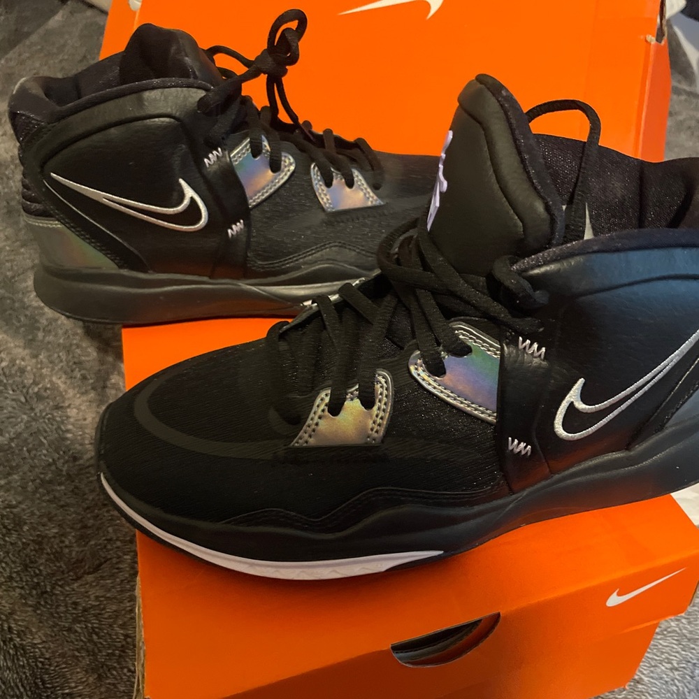 Nike Black and Silver High-Top Sneakers